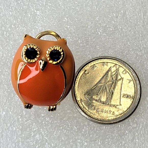 Orange Owl Earrings - Picture 8 of 9